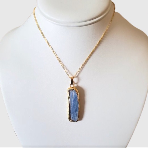 Jewelry - +Blue Kyanite Gold Electroplated Necklace NWOT
